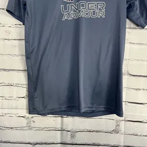 Under Armour Youth XL Navy Performance Logo Athletic Loose Fit Gym Training Tee thumbnail 4