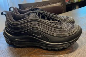 Nike air max 97 triple black 7.5 women *no insoles thumbnail 1