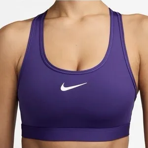 Nike Dri Fit Sports Bra Purple‎ Racerback Athletic Workout Gym Medium Support S thumbnail 1
