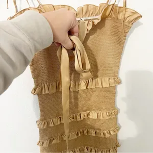 V. Chapman Lily Dress in Warm Sand Smocked Midi Revolve Size 2 thumbnail 4