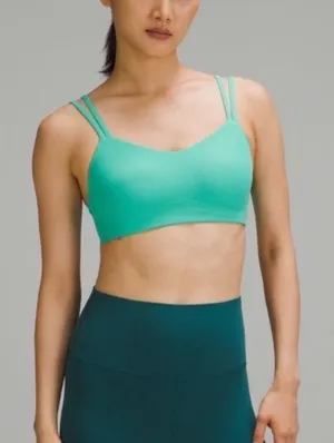 Lululemon Like‎ a Cloud Ribbed Bra In Teal Size 6 thumbnail 1