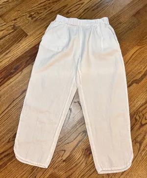 Fresh Produce‎ Womens Small White Linen Pants Elastic Waist Pull On Beach thumbnail 1
