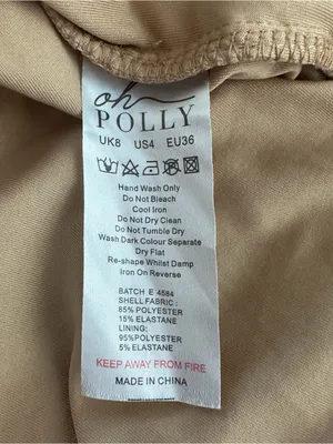 Oh Polly Nude Beige Ruched Mesh Bodycon Mini Dress Size US 4 NWT thumbnail 6