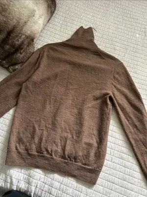 Lello Vtg brown turtleneck 100% wool base layer light sweater med thumbnail 10