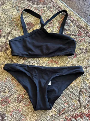 NWOT L*Space high neck bikini set black small thumbnail 2