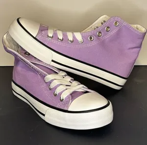 Lavender High-Top Canvas Sneakers - Women's Casual Shoe Size 6 NWOT thumbnail 1