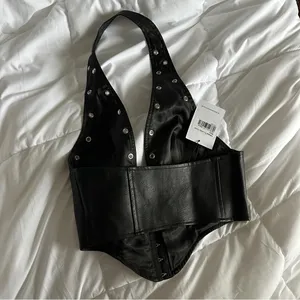 Princess Polly black corset halter top thumbnail 3
