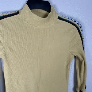 Free People Switch It Up‎ Thermal Top Womens XS Crochet Yellow Multicolor Boho thumbnail 2