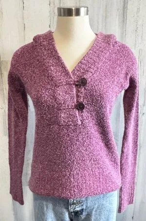 Columbia Hooded Button-Up Purple Sweater small‎ gorpcore layering thumbnail 1