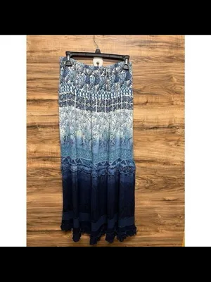 Dressbarn Boho‎ Ombre Blue Maxi Skirt thumbnail 3
