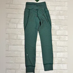 HALARA Woman’s Green and White Striped Joggers thumbnail 2