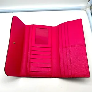 Coach brown leather signature Charlie C snap wallet pink interior A1532 … thumbnail 7