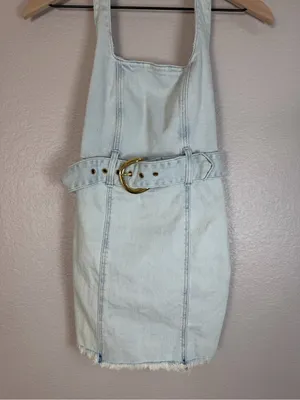Show Me Your Mumu x Revolve Duncan Halter Belted Denim Mini Dress XS $164 thumbnail 9