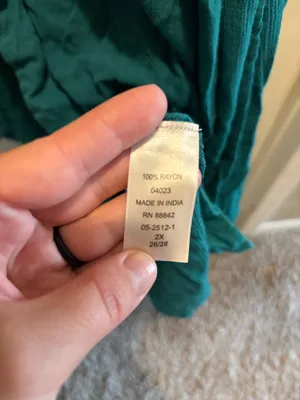 Woman Within teal crinkle gauze sleeveless button up maxi dress, 2X thumbnail 4
