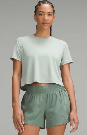 Lululemon Ultralight Waist-Length T-Shirt Jade Gray Size 2 thumbnail 1