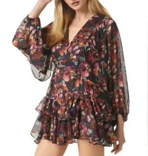 NWT Misa Los Angeles Jolene Libra Fleur Chiffon Mini Dress Size Small thumbnail 6
