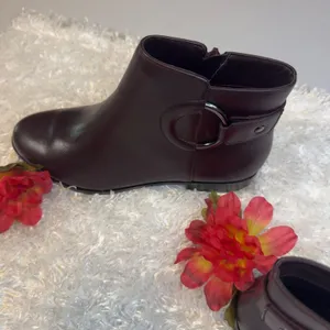 Alfani Step & Flex NEW Women Burgundy Comfortable Ankle Boots Zip Up Trendy Fall thumbnail 5