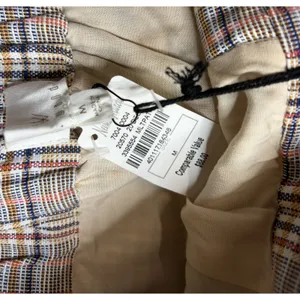 Lost + Wander Women Plaid High Waisted Trousers Tan Blue Multi Size M WPLS4008 thumbnail 8
