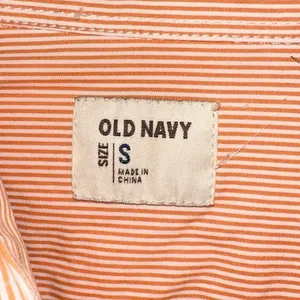 Old Navy‎ Orange White Stripe Button Down Shirt Small Long Sleeve Casual thumbnail 4