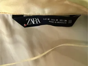 Zara Silky Watercolor Print Button-Down Blouse thumbnail 3