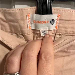 Sundry Made in USA Side Striped Trousers in Soft Pink Size 29 thumbnail 3