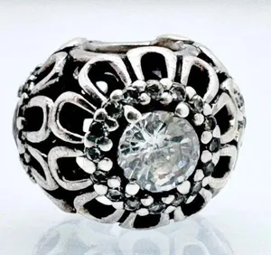 PANDORA Authentic Floral Brilliance Charm with Clear Cubic Zirconia thumbnail 1