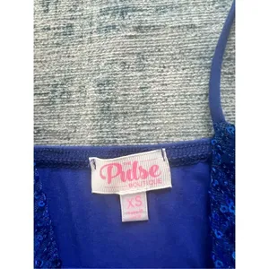 Pulse Boutique Blue Sequin Tank Top XS thumbnail 3