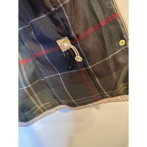 Barbour Millfire Quilt Jacket Tan Beige Hooded Tartan Lining LQU0665‎ Womens 8 thumbnail 4