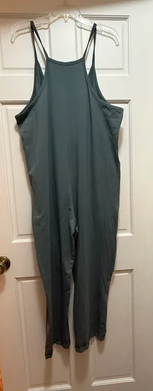 Zenana Women's Spaghetti Strap Pocketed Cotton Jumpsuit ash jade L/xl thumbnail 5