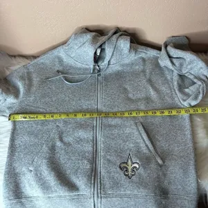 WEAR by Erin Andrews New Orleans Saints Team Heathered Gray Full-Zip Hoodie Size thumbnail 7