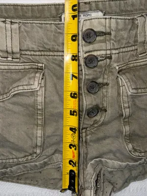 Free People Womens Cora Button Front Utility Cargo Mini Short in Moss Size 30 thumbnail 7