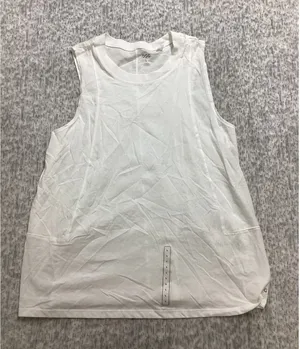 DSG Womens Sleeveless Muscle Tank Top White Crew‎ Neck Activewear Large NWOT thumbnail 1
