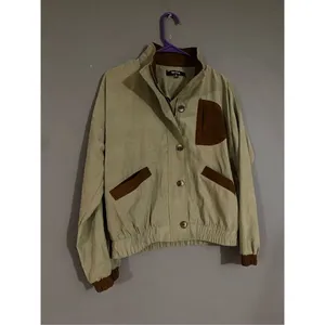 Mine Corduroy Patched Windbreaker Bomber Jacket Size Medium Green thumbnail 2