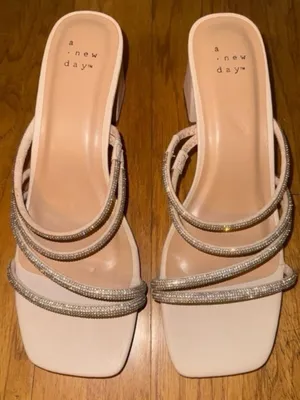 Brand New Target A New Day Sparkly + Pink Beige Square Heels thumbnail 6