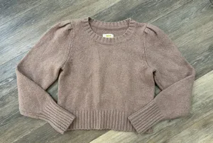 Maeve Anthropologie Knit Sweater Pink Crewneck Pullover Size Small thumbnail 1