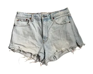 Abercrombie & Fitch High‎ Rise Mom Shorts Light Wash Distressed Denim 29 8 thumbnail 1