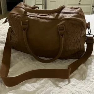Brown Leather Target Travel Duffle Bag thumbnail 1