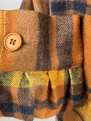 SheIn Plaid Trench Coat in Mustard & Brown thumbnail 11