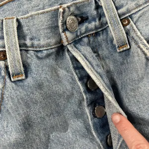 Levis 501 Skinny Jeans Womens 28 Premium Light Button Fly High Rise Distressed thumbnail 6
