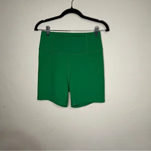 Halfdays Hattie Green High Rise Biker Performance‎ Shorts thumbnail 3