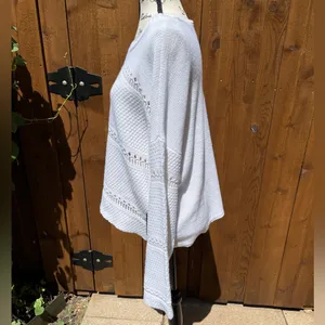 Lucky Brand Long Sleeve White Lightweight Sweater Size L Large thumbnail 2