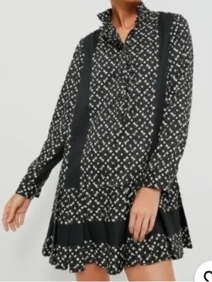 Tuckernuck Black Geo Tate Long Sleeve Dress Size Large thumbnail 1