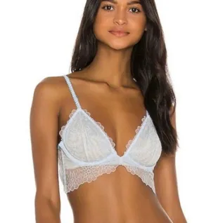 Size 32D Lucia Lace Convertible Underwire Lightly Lined Bra Blue NEW thumbnail 1