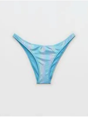 Aerie Metallic Low Rise Cheeky Bikini Bottoms S thumbnail 2