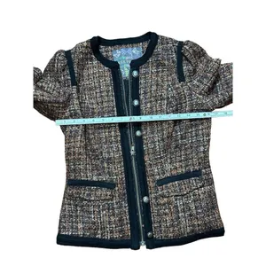 Free People Jacket Tweed‎ Full Zip Multi-Color Wool Blend Size 4 thumbnail 7