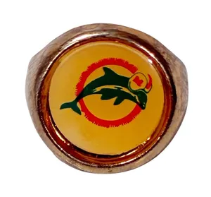 Vintage Miami Dolphins Silver Tone Adjustable Ring NFL thumbnail 1