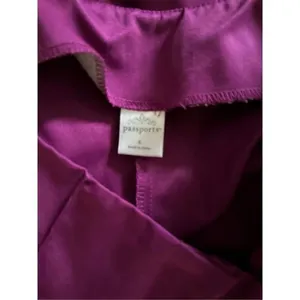Passport Magenta Fuchsia Pink Satin Dress Pants Size 6 High Waist thumbnail 6