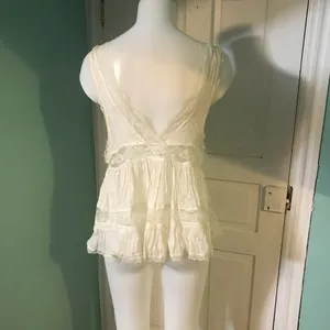 Free People Creme Lace Top szS thumbnail 4