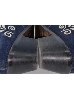Women's Agave Sky Western Heeled Boots Navy White Embroidered Size 7 Boho Glam thumbnail 5