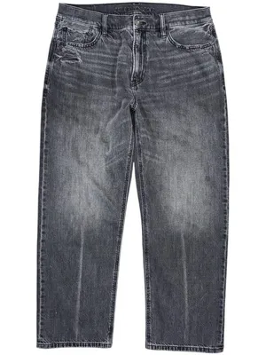 American Eagle Womens AE Ex Boyfriend Jeans Size 8 Short Black Gray Baggy Loose thumbnail 1